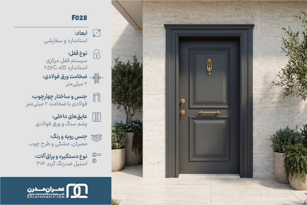 درب ضد سرقت دو قاب مدرن