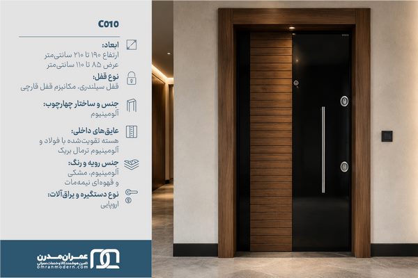 درب ضد سرقت ترکیب چوب و شیشهدرب ضد سرقت ترکیب چوب و شیشه