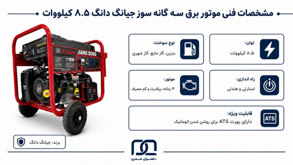 موتور برق سه گانه سوز جیانگ دانگ ۸.۵ کیلووات