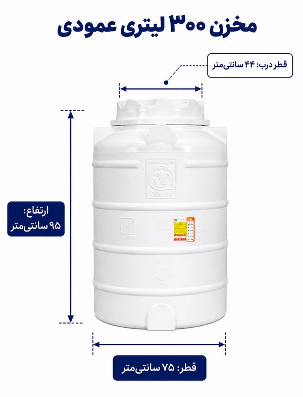 قیمت مخزن آب 300 لیتری عمودی