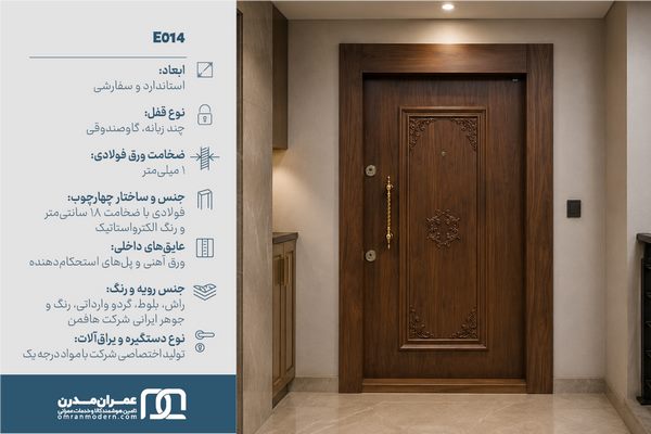 درب ضد سرقت تک قاب کلاسیک