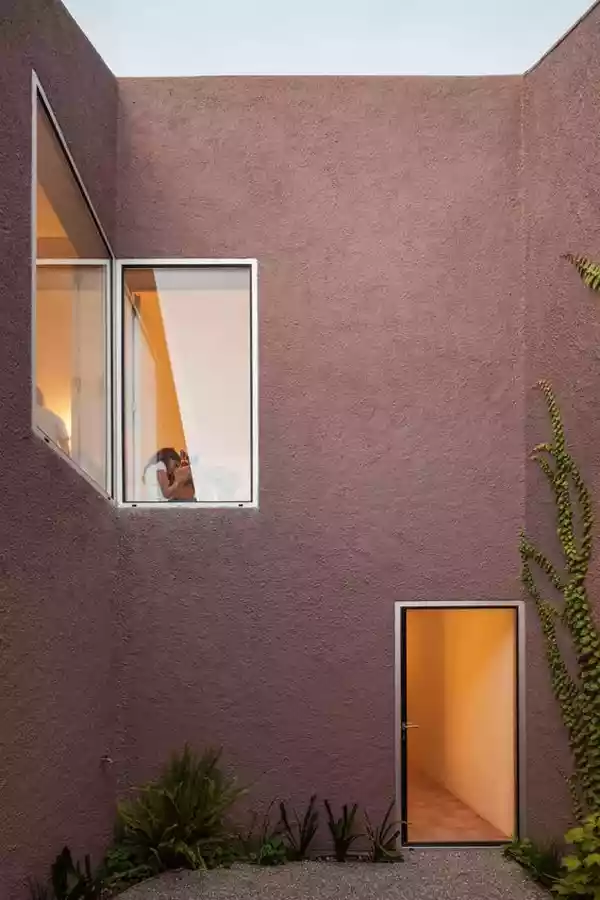عکس نمای ساختمان با سیمان رنگی