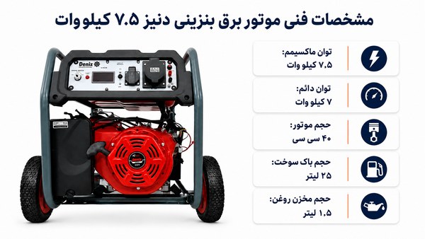 موتور برق بنزینی دنیز ۷.۵ کیلووات