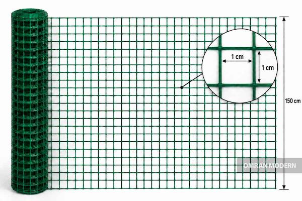 توری مرغی پلاستیکی عرض 150 چشمه 1 سانتی متر