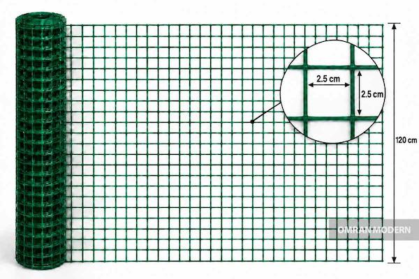 توری مرغی پلاستیکی عرض 120 چشمه 2.5 سانتی متر
