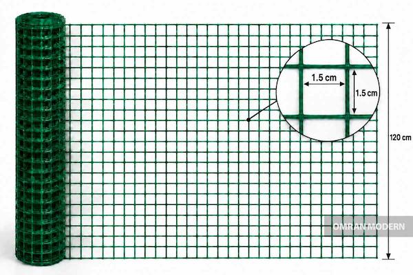 توری مرغی پلاستیکی عرض 120 چشمه 1.5 سانتی متر