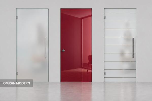 درب اتاقی فریم لس شیشه ای