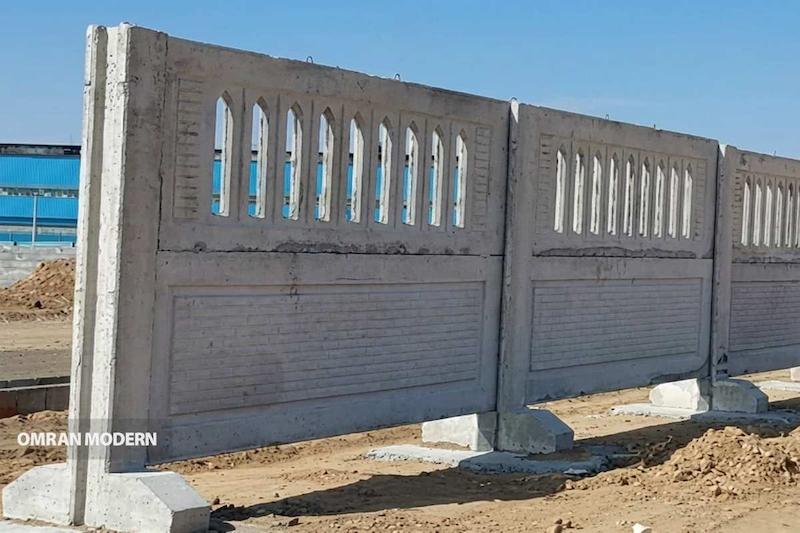 دیوار پیش ساخته بتنی سنگین طرح نرده ای