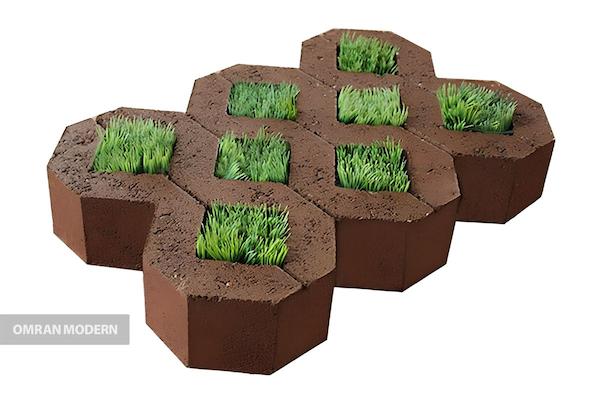 کفپوش بتنی چمنی