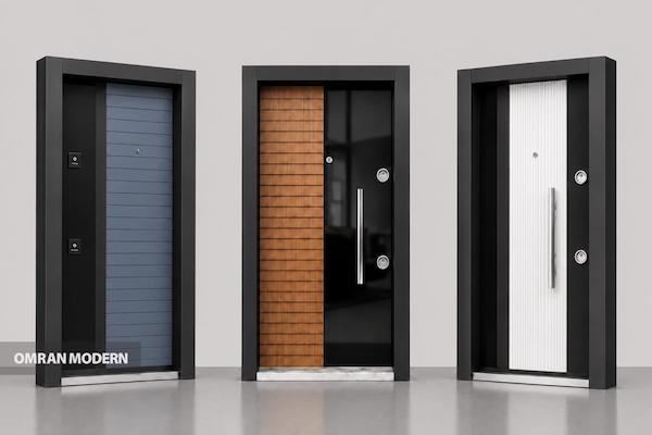 درب ضد سرقت ترکیب چوب و شیشه