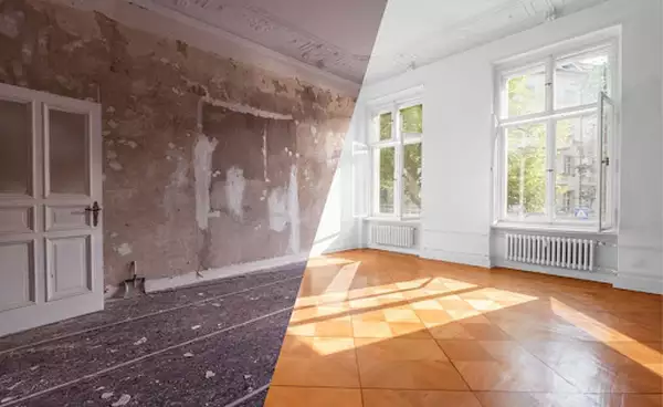 قبل و بعد بازسازی ساختمان