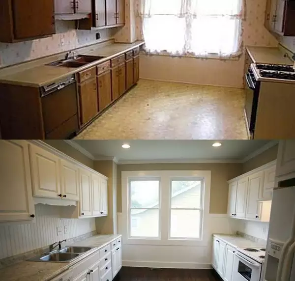 عکس قبل و بعد بازسازی آشپزخانه