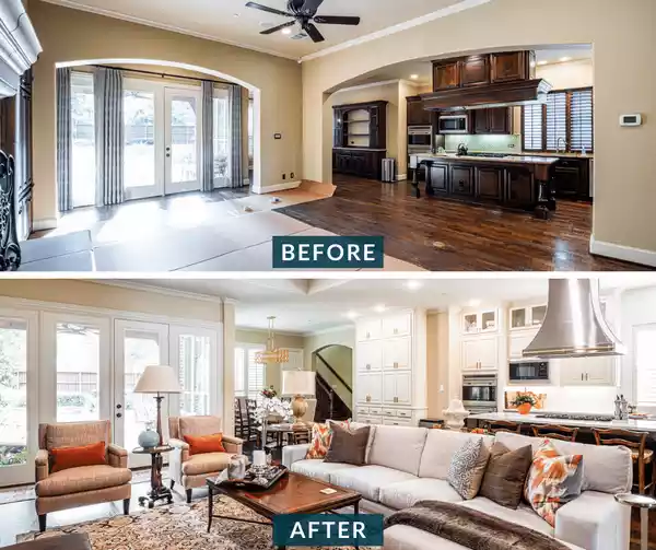 قبل و بعد بازسازی خانه