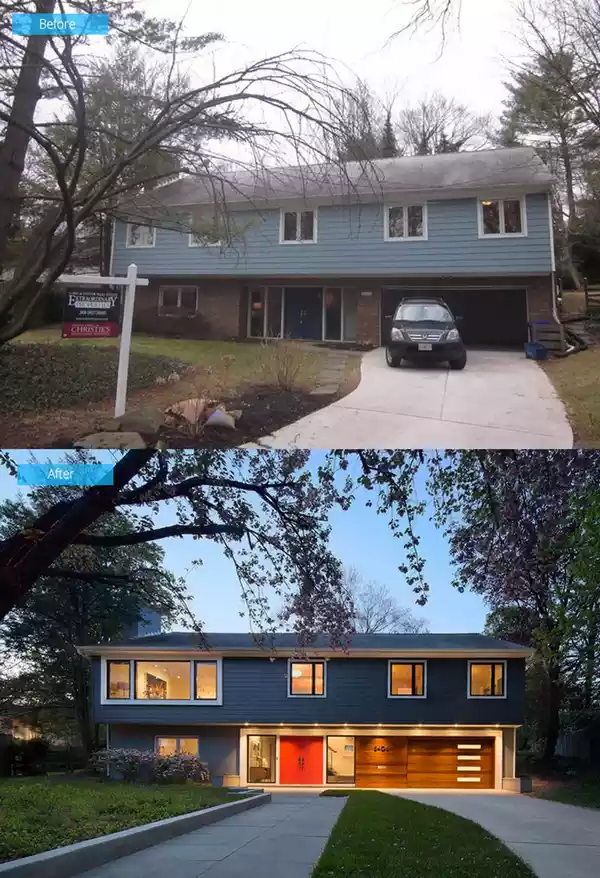 قبل و بعد خانه های بازسازی شده