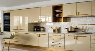 کابینت کرم طلایی های گلاس