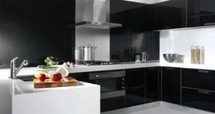 کابینت سفید مشکی های گلاس