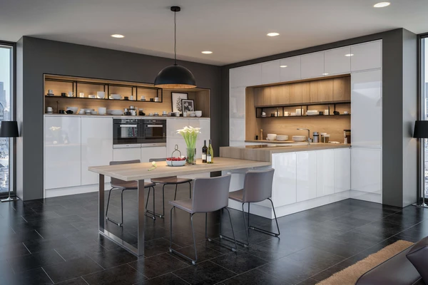 طراحی کابینت آشپزخانه هایگلاس