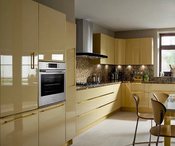 کابینت کرم طلایی های گلاس