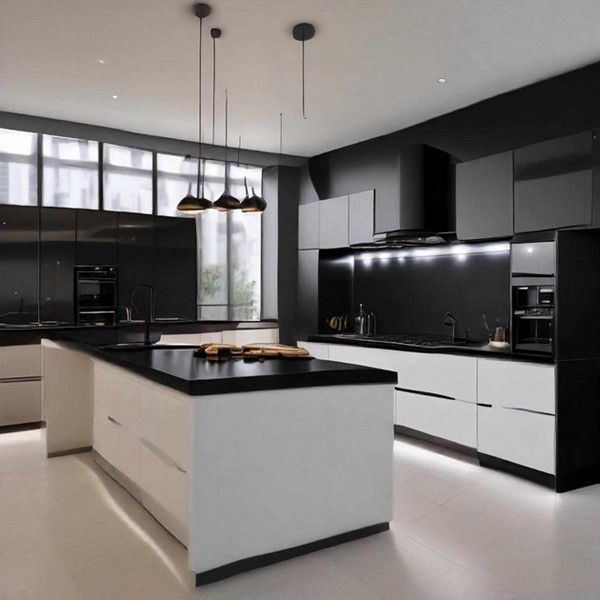 کابینت های گلاس سفید و مشکی