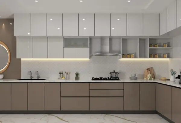 کابینت هایگلاس دو پله