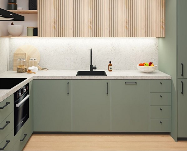 کابینت سبز و چوب 