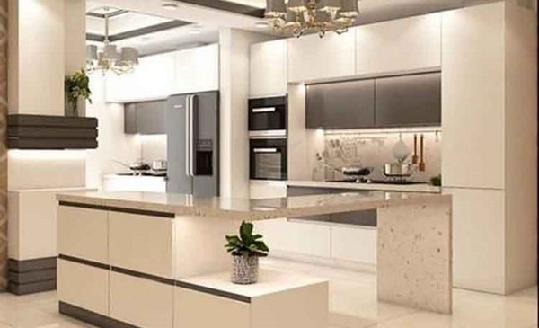 کابینت های گلاس استخوانی رنگ 
