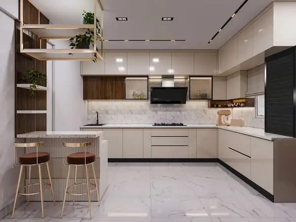 کابینت هایگلاس دو پله