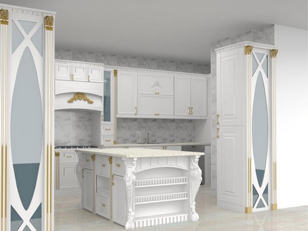 کابینت چوبی کلاسیک سفید