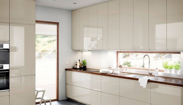 کابینت های گلاس استخوانی رنگ 
