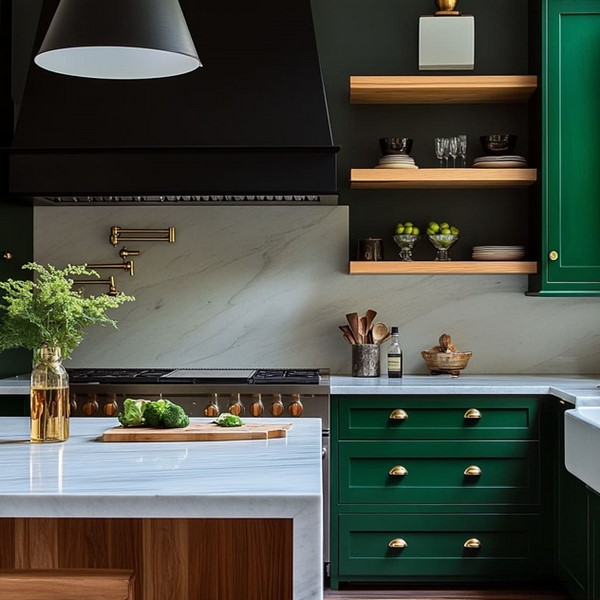 کابینت هایگلاس سبز