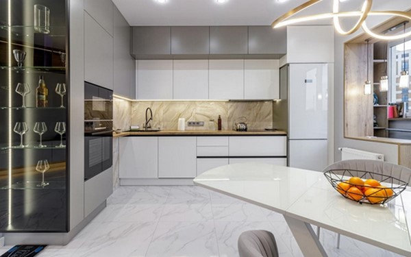 کابینت های گلاس سفید اکلیلی