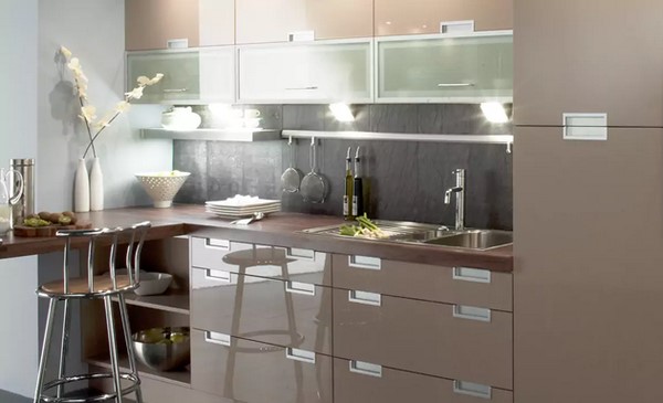 کابینت های گلاس رنگ کاپوچینو