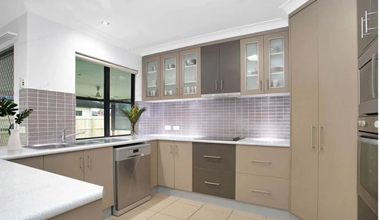 کابینت های گلاس رنگ کاپوچینو