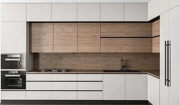 کابینت طرح چوب و سفید