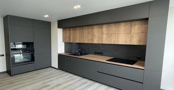 کابینت مدرن طوسی و چوب