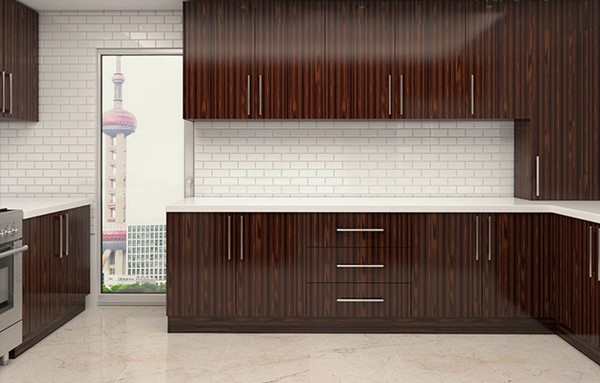 کابینت های گلاس رنگ چوب