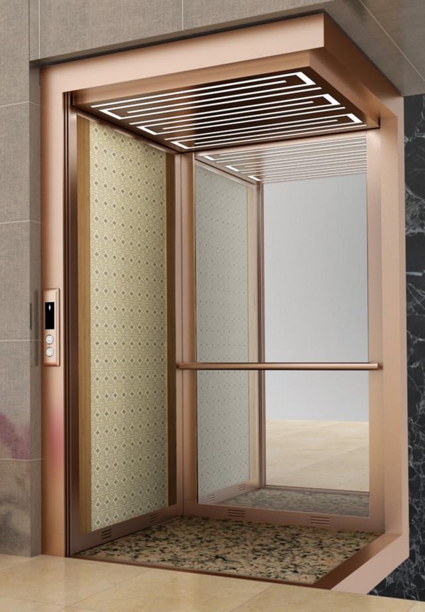 کابین آسانسور استیل گندمی 