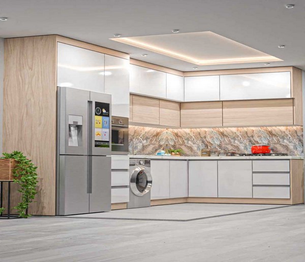 کابینت سفید چوبی روشن