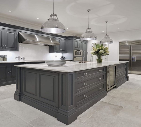 کابینت نئوکلاسیک طوسی و چوب