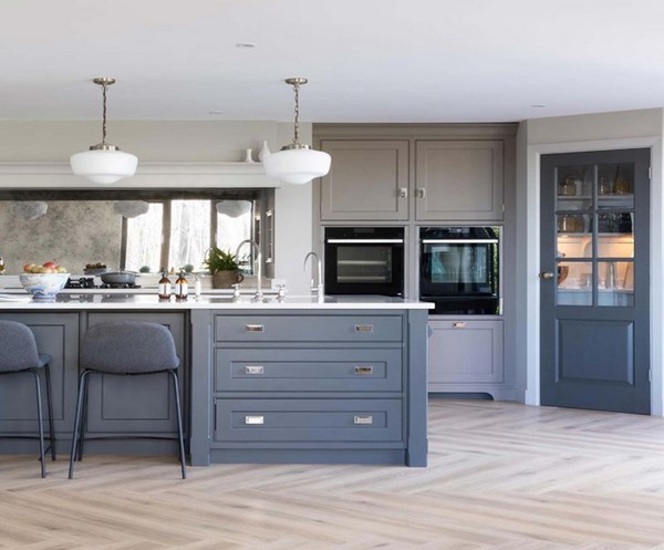 کابینت نئوکلاسیک طوسی و چوب