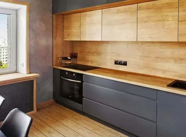 کابینت مدرن طوسی و چوب