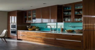 کابینت های گلاس طرح چوب