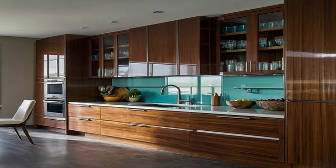 کابینت های گلاس طرح چوب