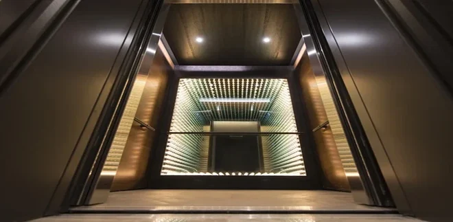 کابین آسانسور استیل گندمی