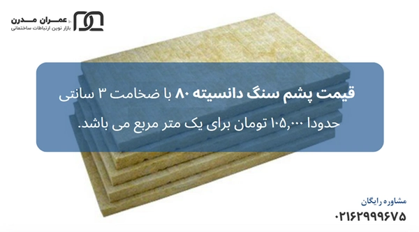 قیمت پشم سنگ دانسیته 80