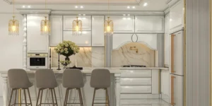 کابینت انزو سفید طلایی