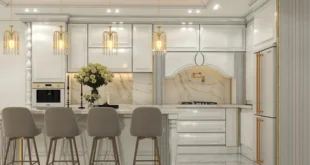 کابینت انزو سفید طلایی