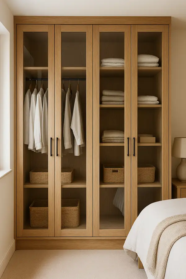 کمد دیواری با درب شیشه ای