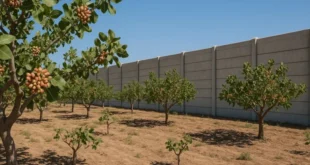 حصارکشی بتنی باغ پسته