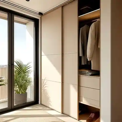 کمد دیواری ریلی کشودار